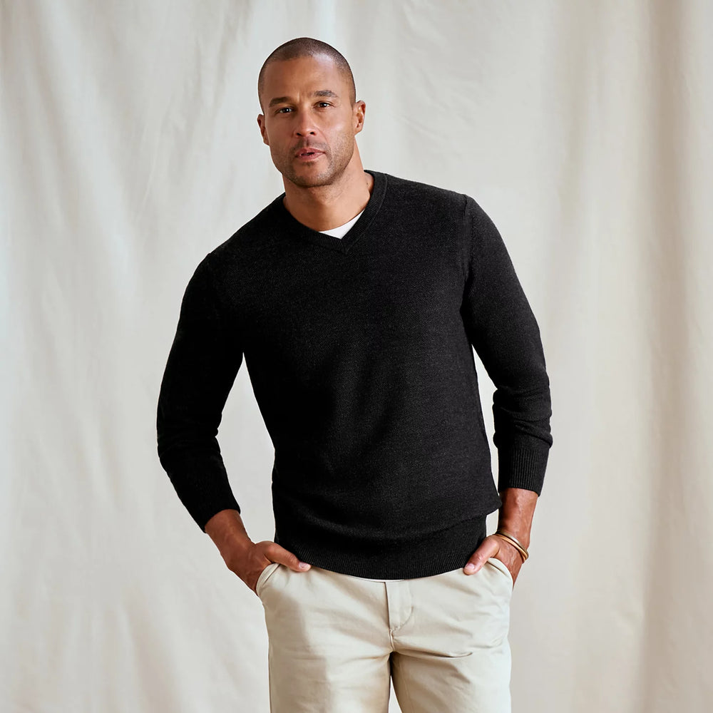 Orvis | Merino Piqué V-Neck Sweater