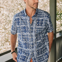 Orvis | Men's Heritage Poplin Printed Short-Sleeve Shirt