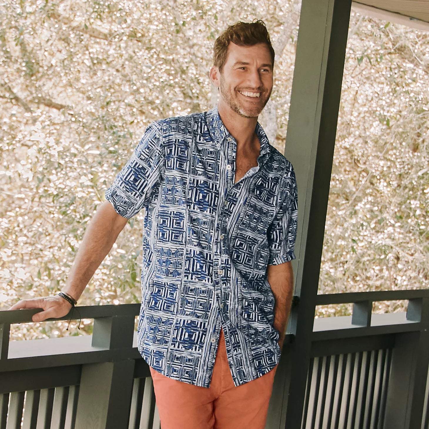 Orvis | Men's Heritage Poplin Printed Short-Sleeve Shirt