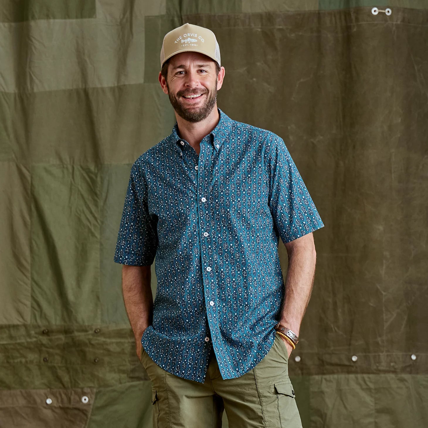 Orvis | Men's Heritage Poplin Printed Short-Sleeve Shirt