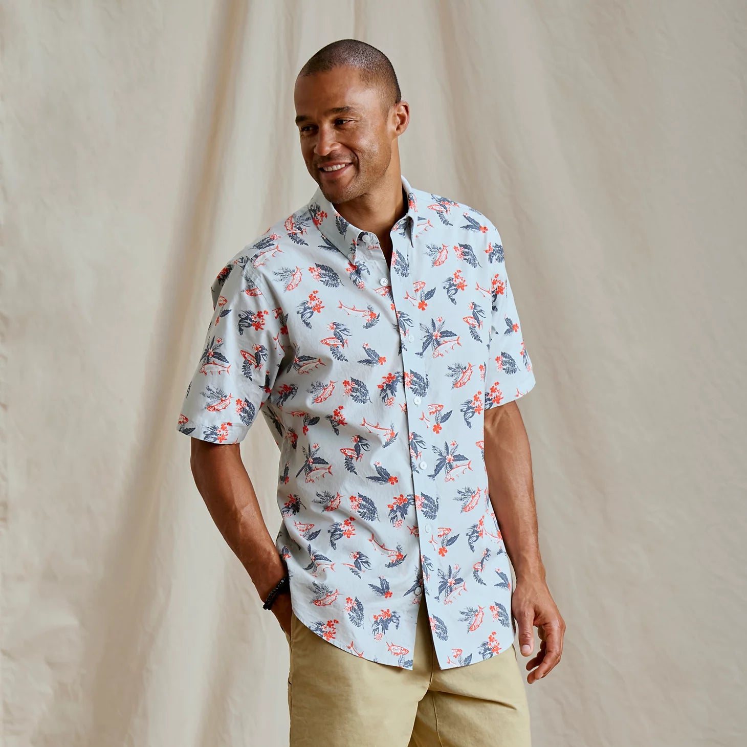 Orvis | Men's Heritage Poplin Printed Short-Sleeve Shirt