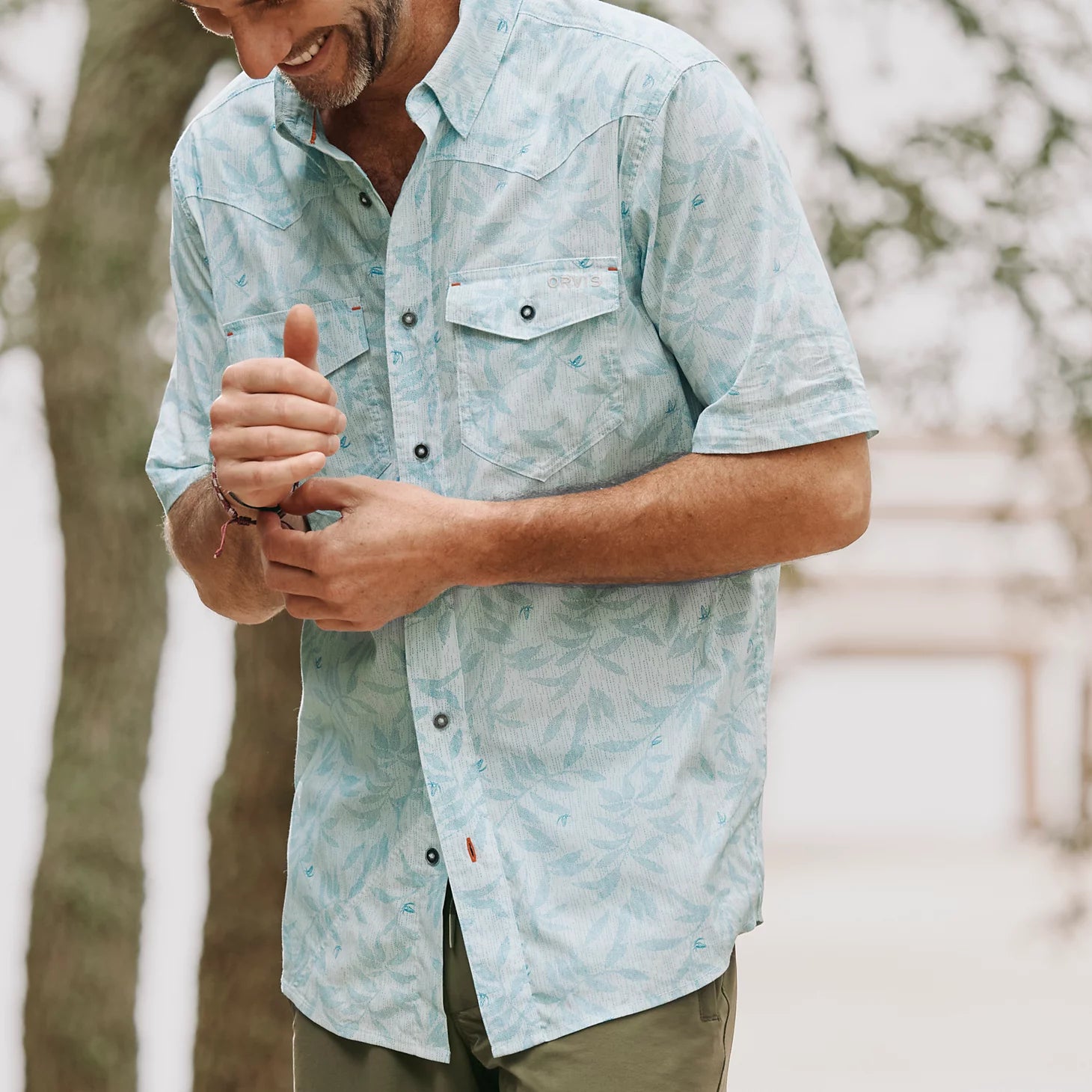 Orvis | Men's River Guide Printed Short-Sleeve Western Shirt 2.0