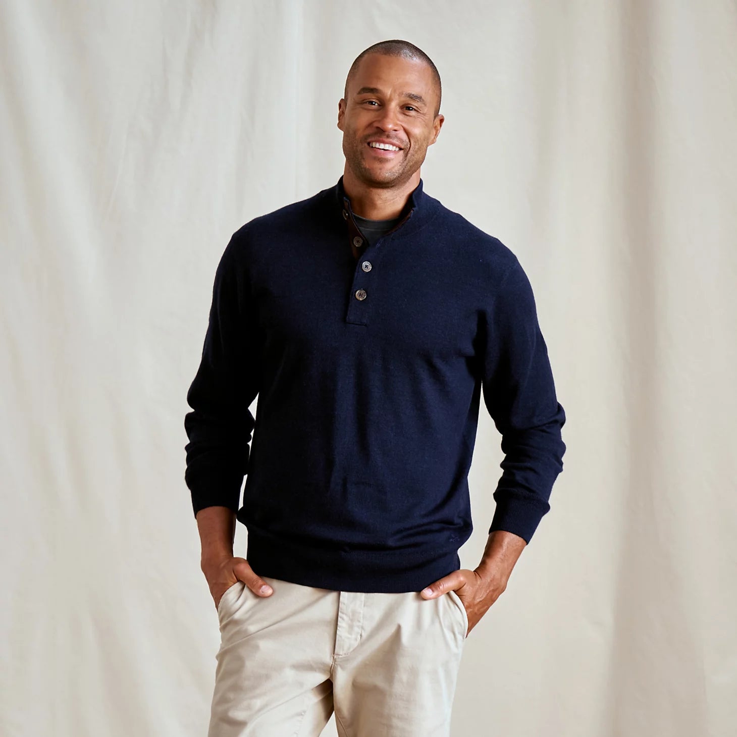 Orvis | Merino Button Mockneck Sweater