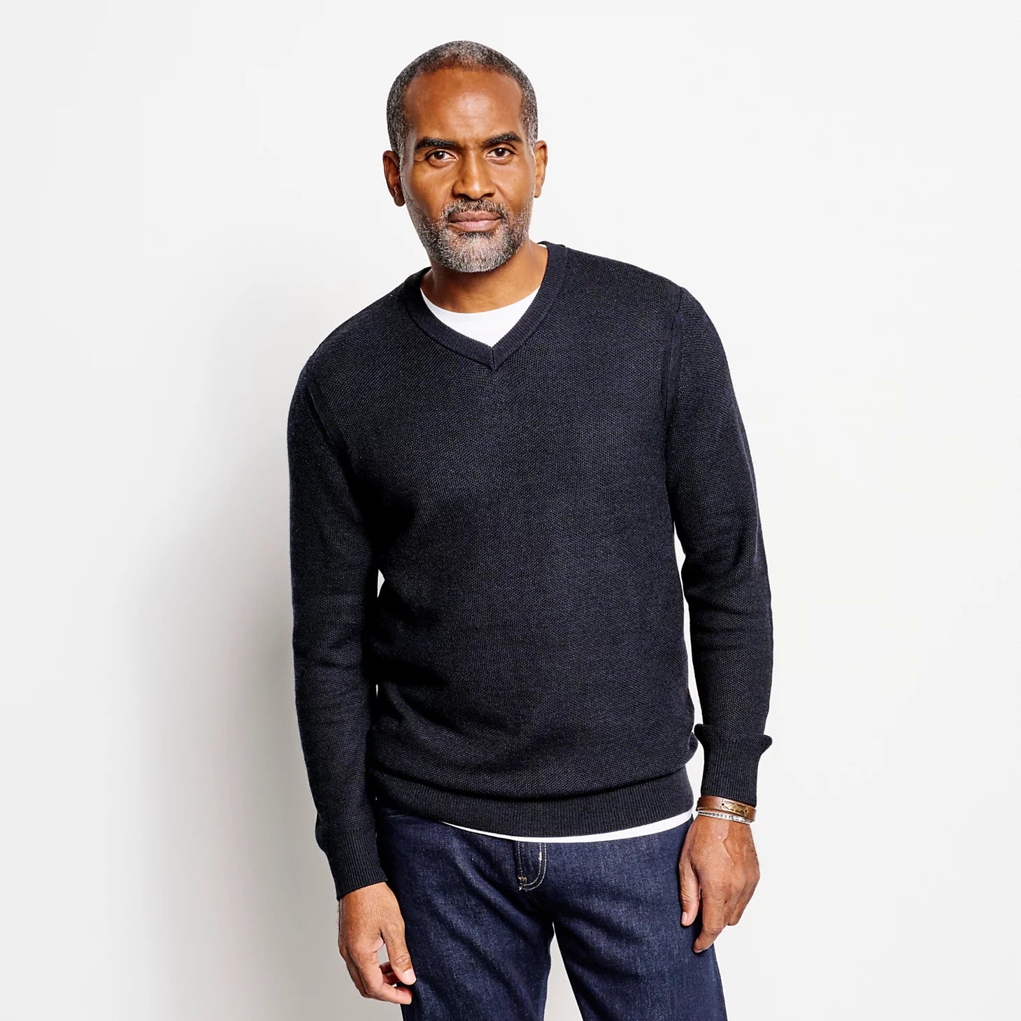 Orvis | Merino Piqué V-Neck Sweater