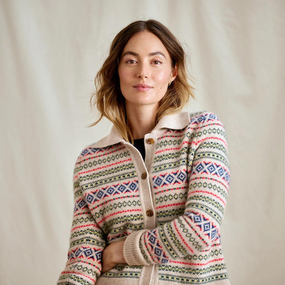 Orvis | Fair Isle Patterned Brushed Cashmere Cardigan
