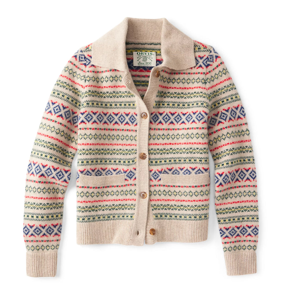 Orvis | Fair Isle Patterned Brushed Cashmere Cardigan