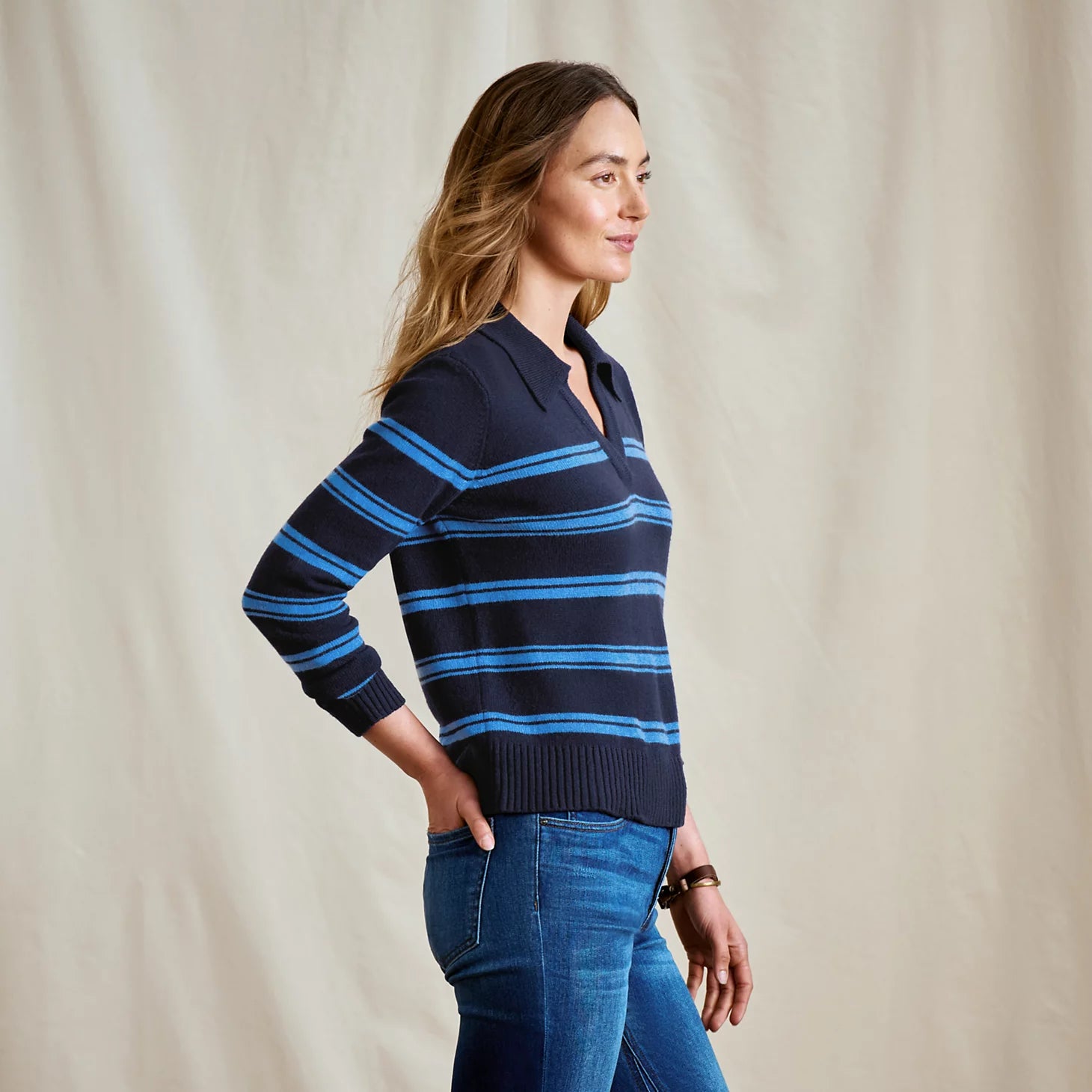 Orvis | Brookside Striped Polo Sweater